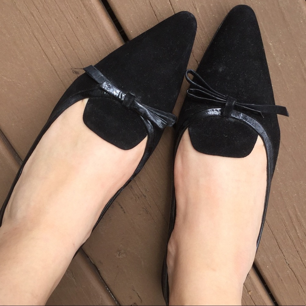 PRADA Black Suede Flats Size 37